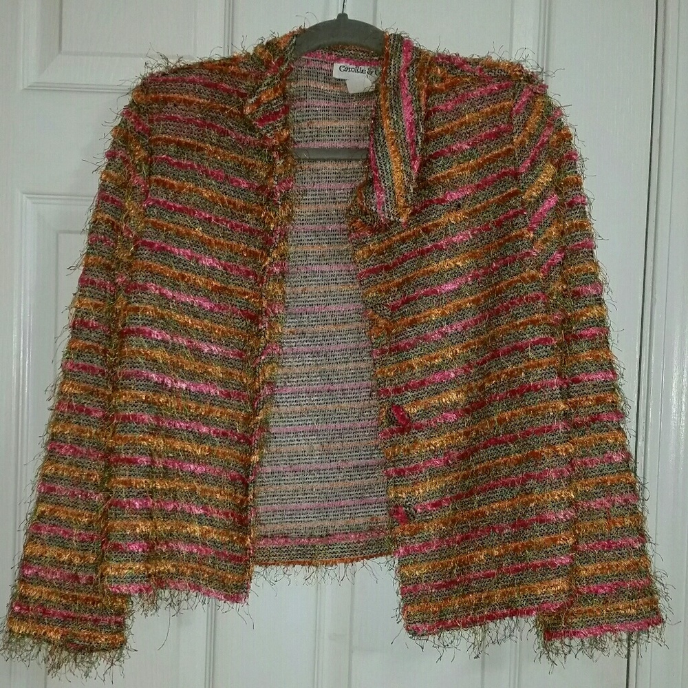 Camille & Co. Colorful & Fringy Button-Up